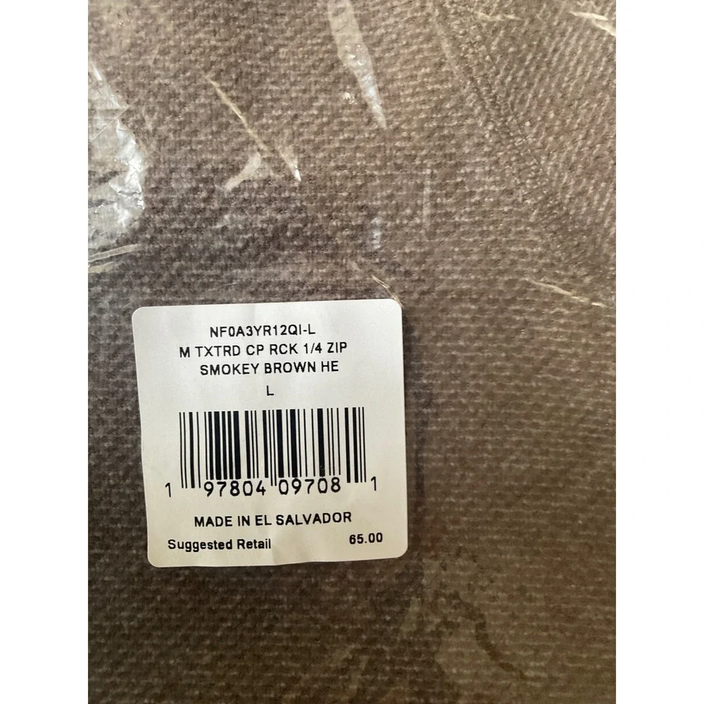 The‎ North Face Textured Cap Rock 1/4 Zip Smokey Brown Large New With Tags